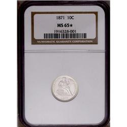 1871 10C MS65 S NGC. Fortin-102a. A fully brilliant a 1871[10C] MS65 [img border='0' src='http://www