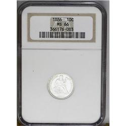 1886 10C MS66 NGC. Untoned and bright silver-white wit 1886[10C] MS66 NGC.