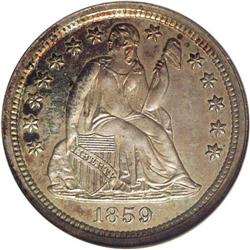 1859 10C PR65 NGC. This is the final Philadelphia Mint 1859[10C] PR65 NGC.
