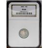 Image 1 : 1863 10C PR65 NGC. Iridescent cobalt-blue, lavender, a 1863[10C] PR65 NGC.