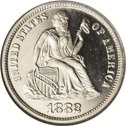 1882 10C PR68 Cameo NGC. A magnificent icy-white speci 1882[10C] PR68 Cameo NGC.