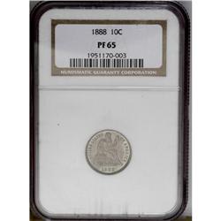 1888 10C PR65 NGC. Milky mauve and golden toning coats 1888[10C] PR65 NGC.
