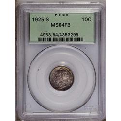 1925-S 10C MS64 Full Bands PCGS. This date is rarely l 1925-S[10C] MS64 Full Bands PCGS.
