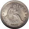 Image 1 : 1838 25C No Drapery MS64 NGC. Briggs 1-A, Open Claws R 1838[25C] No Drapery MS64 NGC.