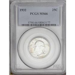 1932 25C MS66 PCGS. Splashes of apple-green, fire-red, 1932[25C] MS66 PCGS.