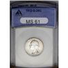Image 1 : 1932-D 25C MS61 ANACS. This satiny and unblemished low 1932-D[25C] MS61 ANACS.