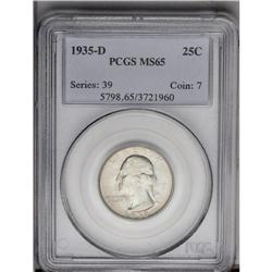 1935-D 25C MS65 PCGS. Typically abraded for the grade 1935-D[25C] MS65 PCGS.