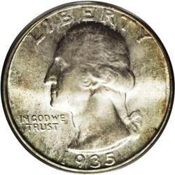 1935-D 25C MS67 PCGS. This Superb Gem is tied for the 1935-D[25C] MS67 PCGS.