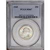 Image 1 : 1945 25C MS67 PCGS. The obverse of this impeccably pre 1945[25C] MS67 PCGS.