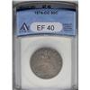 Image 3 : 1874-CC 50C Arrows XF40 ANACS. WB-101. Only 59,000 pie 1874-CC[50C] Arrows XF40 ANACS.