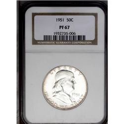 1951 50C PR67 NGC. Crisply struck with gorgeous purple 1951[50C] PR67 NGC.