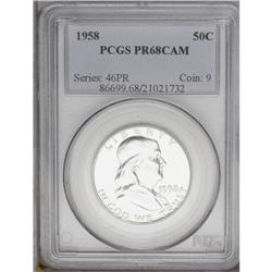 1958 50C PR68 Cameo PCGS. An outstanding cameo example 1958[50C] PR68 Cameo PCGS.