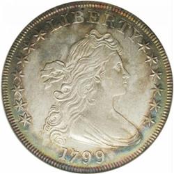 1799 S$1 AU55 NGC. B-21, BB-169, R.3. Die State III. T 1799[img border='0' src='http://www.heritagec