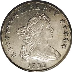 1799 S$1 8x5 Stars AU50 PCGS. B-23, BB-159, R.3. This 1799[img border='0' src='http://www.heritageco
