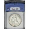 Image 1 : 1847 S$1 AU50 ANACS. Light silver surfaces with traces 1847[img border='0' src='http://www.heritagec