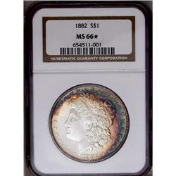 1882 S$1 MS66 S NGC. Golden-brown, rose, and jade-gre 1882[img border='0' src='http://www.heritageco