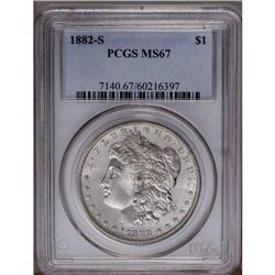 1882-S S$1 MS67 PCGS. This untoned white silver dollar 1882-S[img border='0' src='http://www.heritag