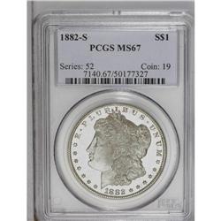 1882-S S$1 MS67 PCGS. Crisply struck and untoned, with 1882-S[img border='0' src='http://www.heritag