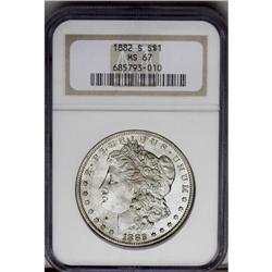 1882-S S$1 MS67 NGC. This Superb Gem is mostly brillia 1882-S[img border='0' src='http://www.heritag