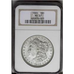 1883 S$1 MS67 NGC. Brilliant and well struck, with bla 1883[img border='0' src='http://www.heritagec