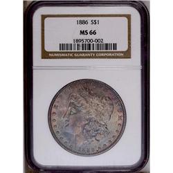 1886 S$1 MS64 NGC, concentric bands of peach, ruby, an 1886[img border='0' src='http://www.heritagec