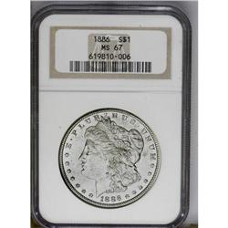 1886 S$1 MS67 NGC. Well struck, fully brilliant, and h 1886[img border='0' src='http://www.heritagec