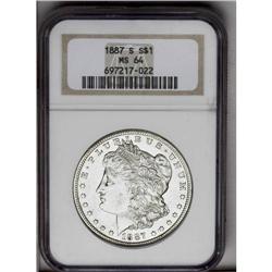 1887-S S$1 MS64 NGC. Untoned with a bright, satiny fin 1887-S[img border='0' src='http://www.heritag