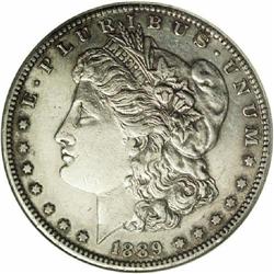 1889-CC S$1 AU50 ANACS. The silver-gray centers cede t 1889-CC[img border='0' src='http://www.herita