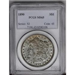 1890 S$1 MS65 PCGS. Exceptionally lustrous with an eve 1890[img border='0' src='http://www.heritagec