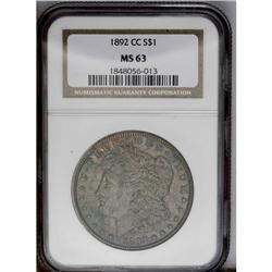 1892-CC S$1 MS63 NGC. Silver-gray and mauve surfaces s 1892-CC[img border='0' src='http://www.herita