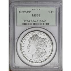 1892-CC S$1 MS63 PCGS. Softly detailed above the ear, 1892-CC[img border='0' src='http://www.heritag