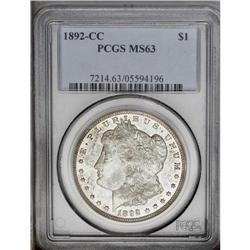 1892-CC S$1 MS63 PCGS. This brilliant, lustrous CC-min 1892-CC[img border='0' src='http://www.herita