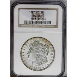 1892-CC S$1 MS63 NGC. Essentially untoned, save for a 1892-CC[img border='0' src='http://www.heritag