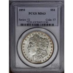 1893 S$1 MS63 PCGS. Sharply struck, the thick mint fro 1893[img border='0' src='http://www.heritagec