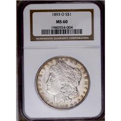 1893-O S$1 MS60 NGC. This low mintage New Orleans silv 1893-O[img border='0' src='http://www.heritag