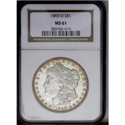 1893-O S$1 MS61 NGC. A fully lustrous piece with pleas 1893-O[img border='0' src='http://www.heritag
