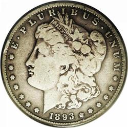 1893-S S$1 VG8 PCGS. Smooth medium gray surfaces with 1893-S[img border='0' src='http://www.heritage