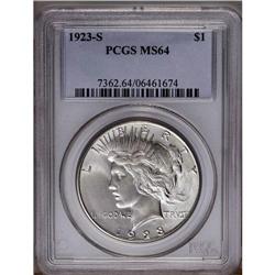 1923-S S$1 MS64 PCGS. This essentially brilliant near- 1923-S[img border='0' src='http://www.heritag