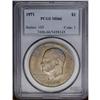 Image 1 : 1971 $1 MS66 PCGS. Lustrous with pale green-gray, lemo 1971[$1] MS66 PCGS.