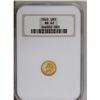 Image 1 : 1849 G$1 Open Wreath MS62 NGC. Large Head. A mustard-g 1849[G$1] Open Wreath MS62 NGC.