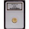 Image 1 : 1854 G$1 Type Two AU58 NGC. This pale tan-gold example 1854[G$1] Type Two AU58 NGC.