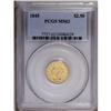 1845 $2 1/2 MS62 PCGS. While the 1845 is a scarce coin 1845[$2 1/2] MS62 PCGS.