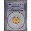 1855 $2 1/2 MS63 PCGS. The pretty, copper-gold surface 1855[$2 1/2] MS63 PCGS.