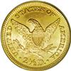Image 2 : 1902 $2 1/2 MS66 PCGS. Well struck with bright satiny 1902[$2 1/2] MS66 PCGS.