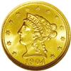 Image 1 : 1904 $2 1/2 MS66 NGC. A lovely Premium Gem representat 1904[$2 1/2] MS66 NGC.