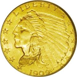 1909 $2 1/2 MS64 PCGS. An exceptionally smooth borderl 1909[$2 1/2] MS64 PCGS.