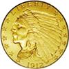 Image 1 : 1912 $2 1/2 MS63 PCGS. Well struck, lustrous, and near 1912[$2 1/2] MS63 PCGS.
