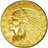 Image 1 : 1914 $2 1/2 MS64 PCGS. Highly lustrous yellow surfaces 1914[$2 1/2] MS64 PCGS.