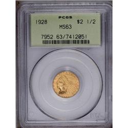 1928 $2 1/2 MS63 PCGS. This satiny apricot and lime go 1928[$2 1/2] MS63 PCGS.