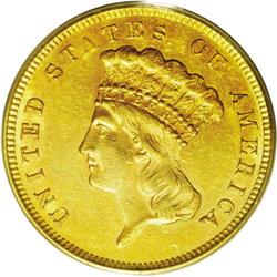 1867 $3 AU58 PCGS. All of the three dollar gold issues 1867[$3] AU58 PCGS.